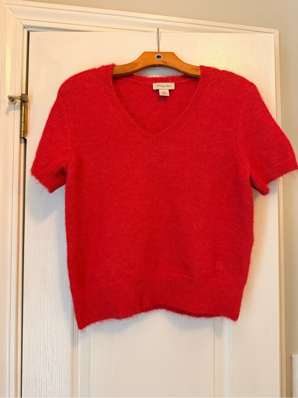 Calvin Klein Jeans Red V-Neck Sweater
